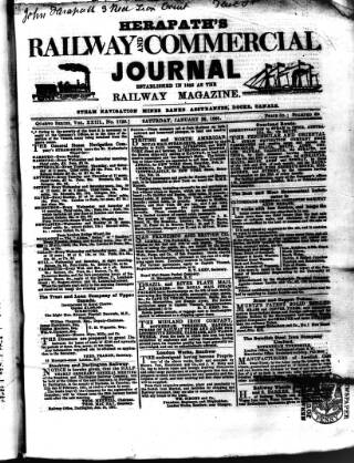 cover page of Herapath's Railway Journal published on January 26, 1861