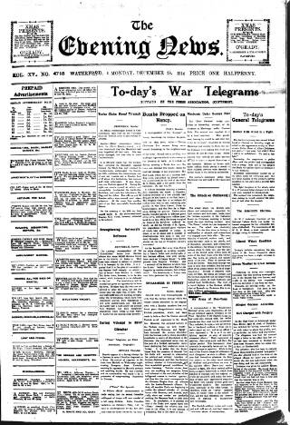 cover page of Evening News (Waterford) published on December 28, 1914