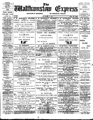 cover page of Walthamstow Express published on January 28, 1899