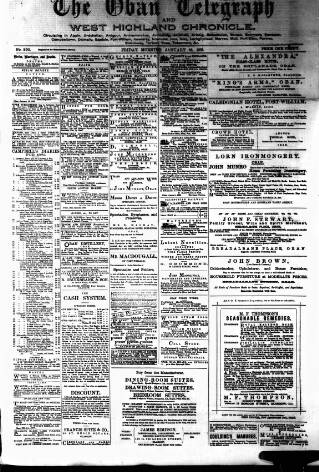 cover page of Oban Telegraph and West Highland Chronicle published on January 26, 1883