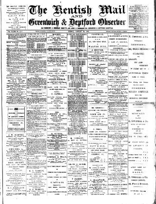 cover page of Greenwich and Deptford Observer published on January 26, 1894