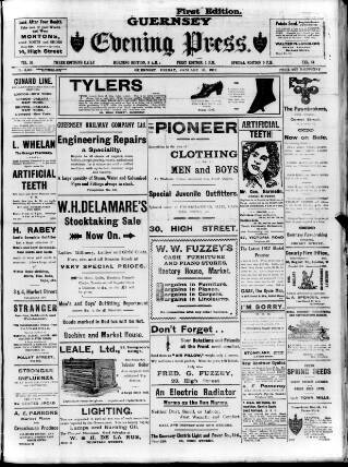 cover page of Guernsey Evening Press and Star published on January 26, 1917