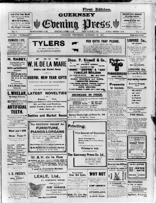 cover page of Guernsey Evening Press and Star published on December 26, 1917