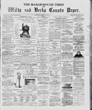 cover page of Marlborough Times published on December 25, 1880