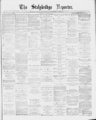 cover page of Stalybridge Reporter published on November 23, 1878