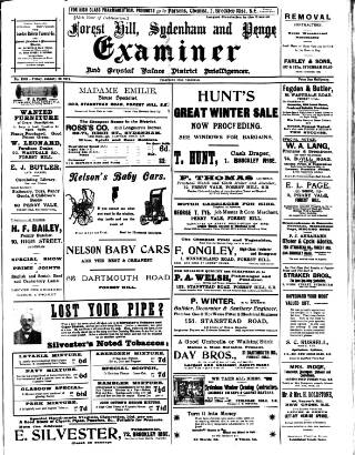 cover page of Forest Hill & Sydenham Examiner published on January 26, 1917