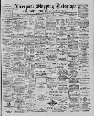 cover page of Liverpool Shipping Telegraph and Daily Commercial Advertiser published on January 26, 1889