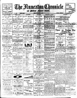 cover page of Nuneaton Chronicle published on December 25, 1931