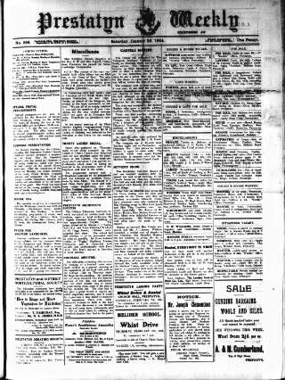 cover page of Prestatyn Weekly published on January 26, 1924