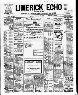 cover page of Limerick Echo published on November 23, 1920