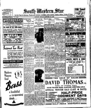 cover page of South Western Star published on January 26, 1940