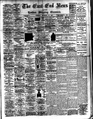 cover page of East End News and London Shipping Chronicle published on December 25, 1900