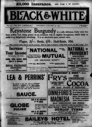 cover page of Black & White published on January 26, 1901