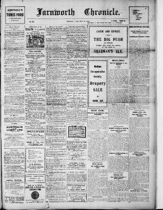 cover page of Farnworth Chronicle published on January 26, 1917