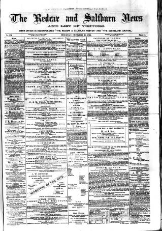 cover page of Redcar and Saltburn News published on December 25, 1873