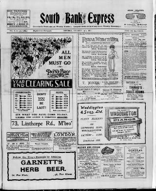 cover page of South Bank Express published on December 25, 1915