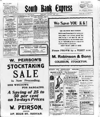 cover page of South Bank Express published on January 26, 1918