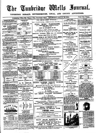 cover page of Tunbridge Wells Journal published on January 26, 1882