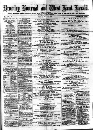 cover page of Bromley Journal and West Kent Herald published on January 26, 1877