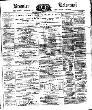 cover page of Bromley and West Kent Telegraph published on December 25, 1869