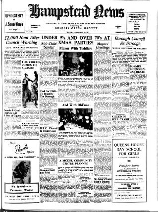 cover page of Hampstead News published on December 25, 1947