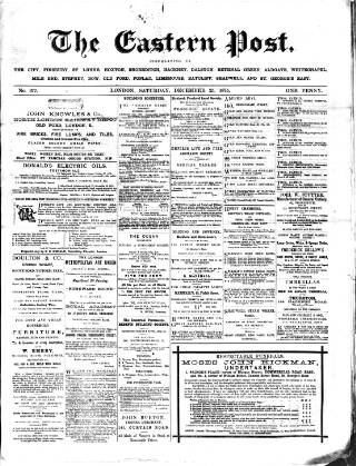 cover page of Eastern Post published on December 25, 1875