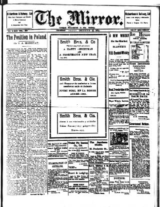 cover page of Mirror (Trinidad & Tobago) published on December 25, 1914