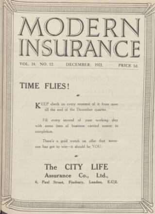 cover page of City Life Record published on December 1, 1921