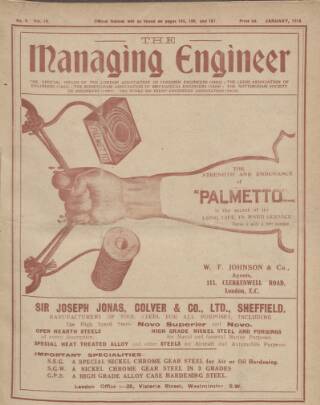 cover page of Managing Engineer published on January 1, 1918