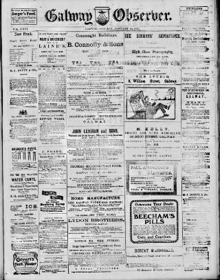 cover page of Galway Observer published on January 26, 1907