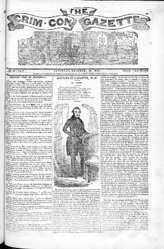 cover page of Crim. Con. Gazette published on November 23, 1839