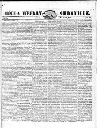 cover page of Holt's Weekly Chronicle published on November 19, 1837