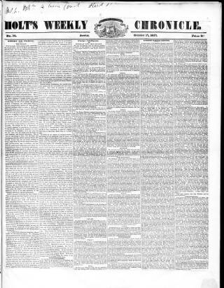 cover page of Holt's Weekly Chronicle published on December 17, 1837