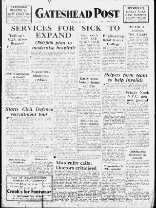 cover page of Gateshead Post published on January 26, 1951