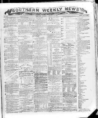 cover page of Southern Weekly News published on January 26, 1889