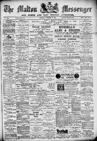 cover page of Malton Messenger published on November 23, 1889