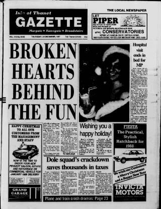 cover page of Isle of Thanet Gazette published on December 25, 1987