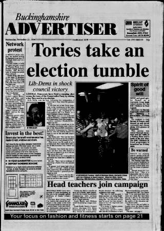 cover page of Buckinghamshire Advertiser published on November 23, 1994