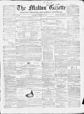 cover page of Malton Gazette published on January 26, 1861