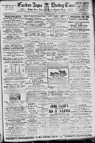 cover page of Eastern Argus and Borough of Hackney Times published on November 23, 1895