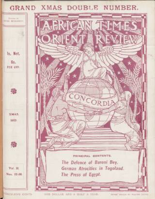 cover page of African Times and Orient Review published on December 1, 1913