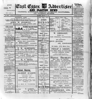 cover page of East Essex Advertiser and Clacton News published on January 26, 1901