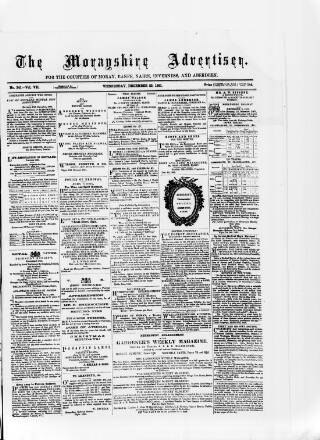 cover page of Morayshire Advertiser published on December 25, 1861