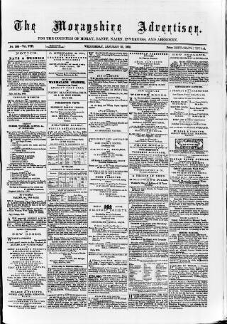 cover page of Morayshire Advertiser published on January 28, 1863