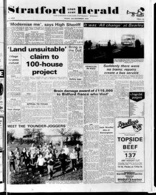 cover page of Stratford-upon-Avon Herald published on November 23, 1979