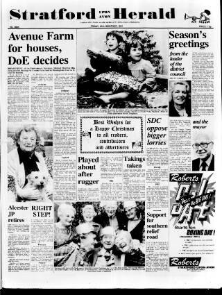 cover page of Stratford-upon-Avon Herald published on December 25, 1981