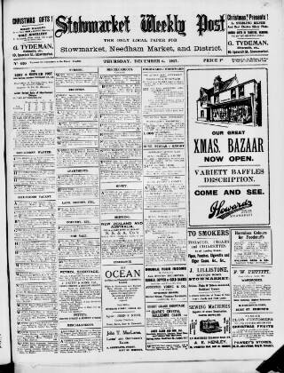 cover page of Stowmarket Weekly Post published on December 6, 1917