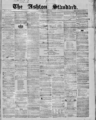 cover page of Ashton Standard published on January 26, 1861