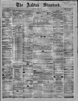 cover page of Ashton Standard published on November 23, 1861