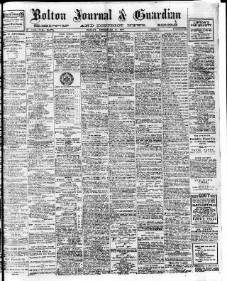 cover page of Bolton Journal & Guardian published on December 13, 1918